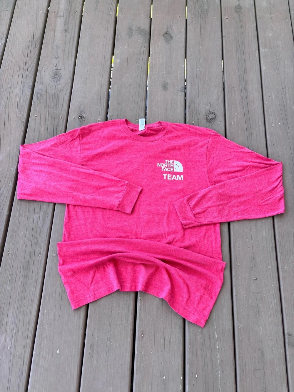 North Face Team Long Sleeve Tee Sz M Red Icons Exploration